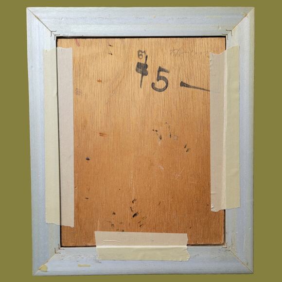 Vintage MCM 1962 Expressionist Clown with Tiny Gold Hat Portrait, Signed Cohn - Picture 4 of 6